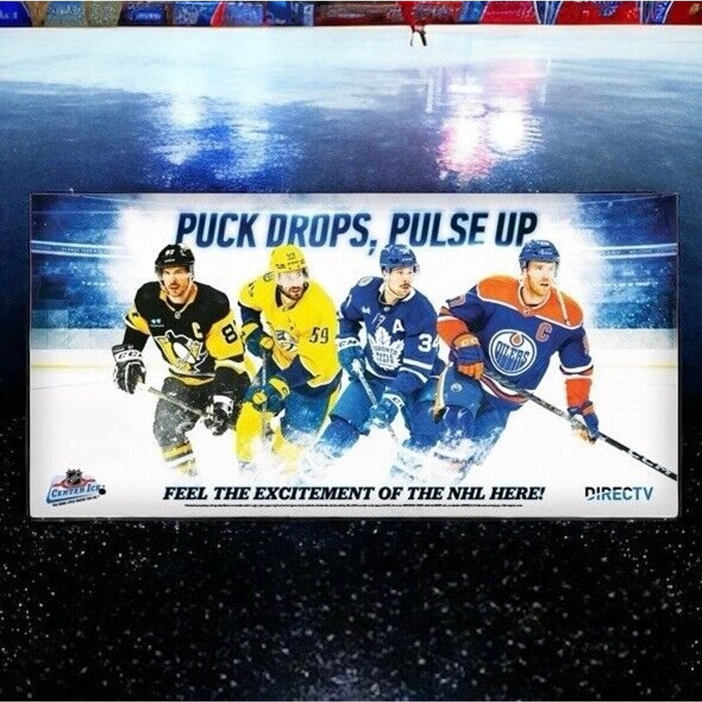 2023 DIRECTV NHL Hockey Center Ice Vinyl Banner 2'x5' Crosby Matthews McDavid